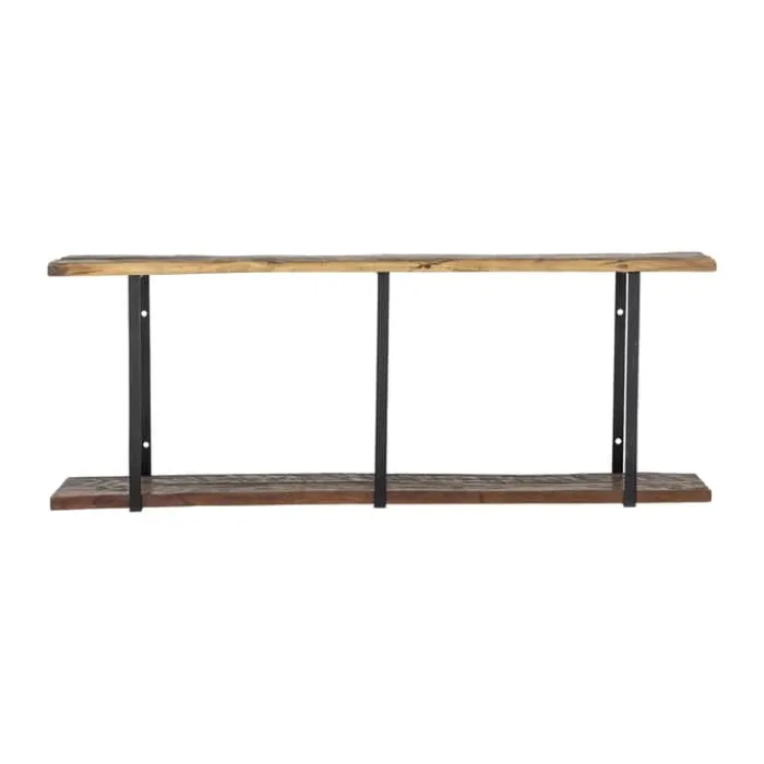 Creative Collection Tallymay Hylde H 53 x B 25,5 x L 140 cm - Genanvendt træ/metal - Brun