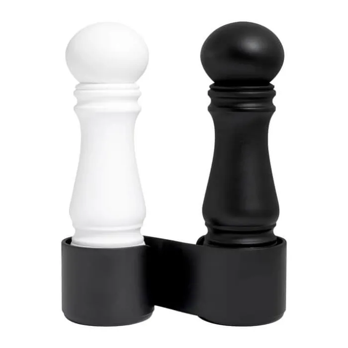 CrushGrind Kværnsæt - 2 dele Ø 4 x H 13 cm - Polypropylen - Sort/hvid