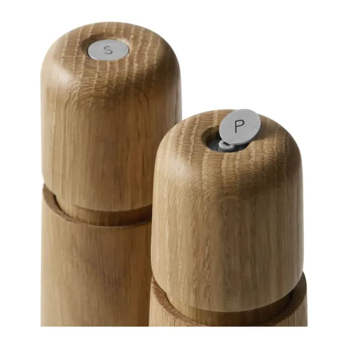 CrushGrind Stockholm Mini Salt/peber Kværn Ø 5 x H 11 cm - Egetræ - Natur