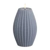 Deluxe Homeart Flame LED Rillelys Ø 10 x H 15 cm - Stearin - Ice Blue