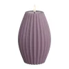 Deluxe Homeart Flame LED Rillelys Ø 10 x H 15 cm - Stearin - Lilla