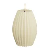Deluxe Homeart Flame LED Rillelys Ø 7,5 x H 10 cm - Stearin - Creme
