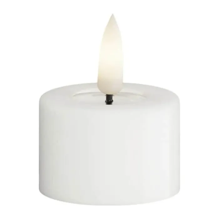 Deluxe Homeart Fyrfadslys - 2 stk Ø 4,1 x H 5,5 - Stearin - Hvid