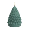 Deluxe Homeart Juletræ LED Lys Ø 8,5 x H 11 cm - Stearin - Mørk grøn