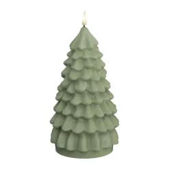 Deluxe Homeart Juletræ LED Lys Ø 10,5 x H 18 cm - Stearin - Lys grøn