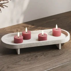 Deluxe Homeart LED Fyrfadslys - 4 stk. H 4 x Ø 3,5 cm - Stearin - Bordeaux