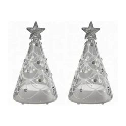 Deluxe Homeart LED Juletræ - 2 stk. H 9 cm - Glas - Klar