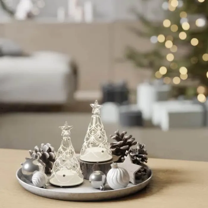 Deluxe Homeart LED Juletræ - 2 stk. H 9 cm - Glas - Klar