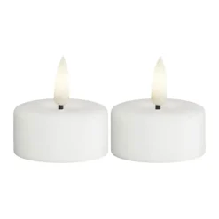 Deluxe Homeart LED Mini Fyrfadslys - 2 stk. Ø 3,5 cm - Stearin - Hvid