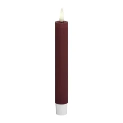Deluxe Homeart Real Flame LED Kronelys - 2 stk. H 15 cm - Stearin - Bordeaux