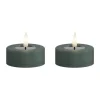Deluxe Homeart Real Flame LED Fyrfadslys - 2 stk. Ø 6,1 cm - Jade green