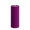 Deluxe Homeart Real Flame LED Bloklys Ø 5 x H 12,5 cm - Stearin/resin - Violet