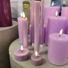 Deluxe Homeart Real Flame LED Kronelys - 2 stk. Ø 2,2 x H 15 cm - Stearin - Lavendel