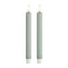 Deluxe Homeart Real Flame LED Kertelys - 2 stk. H 14 cm - Stearin - Salvie