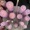 Deluxe Homeart Real Flame LED Bloklys Ø 7,5 x H 20 cm - Stearin/resin - Lavendel