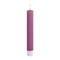 Deluxe Homeart Real Flame LED Kronelys - 2 stk. Ø 2,2 x H 15 cm - Stearin - Magenta
