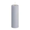 Deluxe Homeart Real Flame LED Bloklys Ø 5 x H 15 cm - Stearin/resin - Dust blue