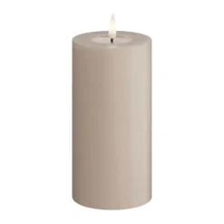 Deluxe Homeart Real Flame LED Bloklys Ø 7,5 x H 15 cm - Stearin/resin - Rose