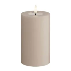 Deluxe Homeart Real Flame LED Bloklys Ø 7,5 x H 12,5 cm - Stearin/resin - Rose