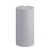 Deluxe Homeart Real Flame LED Udendørs Bloklys Ø 10 x H 20 cm - Plastik/resin - Støvet Blå