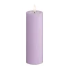Deluxe Homeart Real Flame LED Bloklys Ø 5 x H 15 cm - Stearin/resin - Lavendel