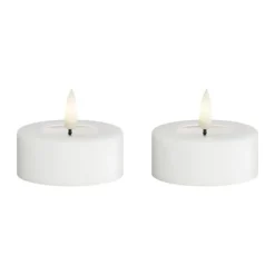 Deluxe Homeart Real Flame LED Fyrfadslys - 2 stk. Ø 6,1 cm - Hvid