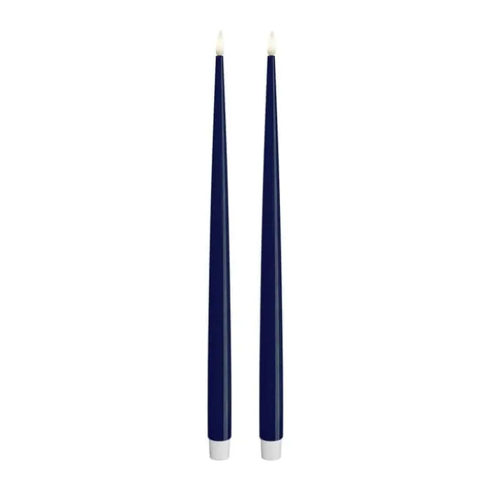 Deluxe Homeart Real Flame LED Kertelys Ø 2,2 x H 38 cm - Stearin - Royal blue