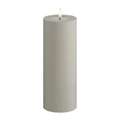 Deluxe Homeart Real Flame LED Udendørs Bloklys Ø 7,5 x H 20 cm - Plastik/resin - Sand