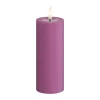 Deluxe Homeart Real Flame LED Bloklys Ø 5 x H 12,5 cm - Stearin/resin - Magenta