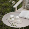 Deluxe Homeart Udendørs LED Fyrfadslys - 2 stk. Ø 8 x H 4.3 cm - Metal - Sølvfarvet