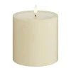 Deluxe Homeart Unique LED Bloklys Ø 10 x H 10 cm - Stearin - Creme