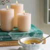 Deluxe Homeart Unique LED Rillelys H 15 cm - Stearin - Creme
