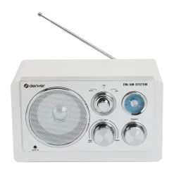 Denver Analog Radio H 13,5 x B 16,4 x L 22,8 cm - AM/FM - Hvid