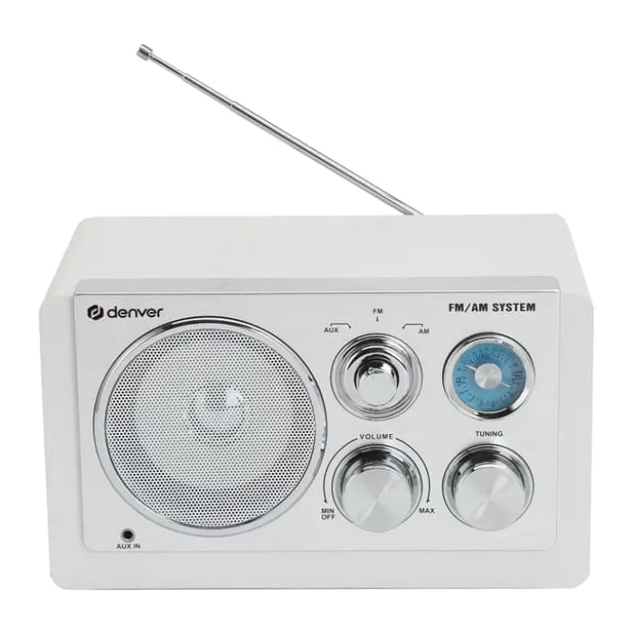 Denver Analog Radio H 13,5 x B 16,4 x L 22,8 cm - AM/FM - Hvid