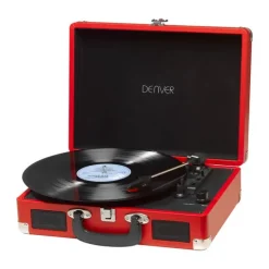 Denver Pladespiller LP-plader - 331/3, 45 og 78 RPM vinlyer - Rød
