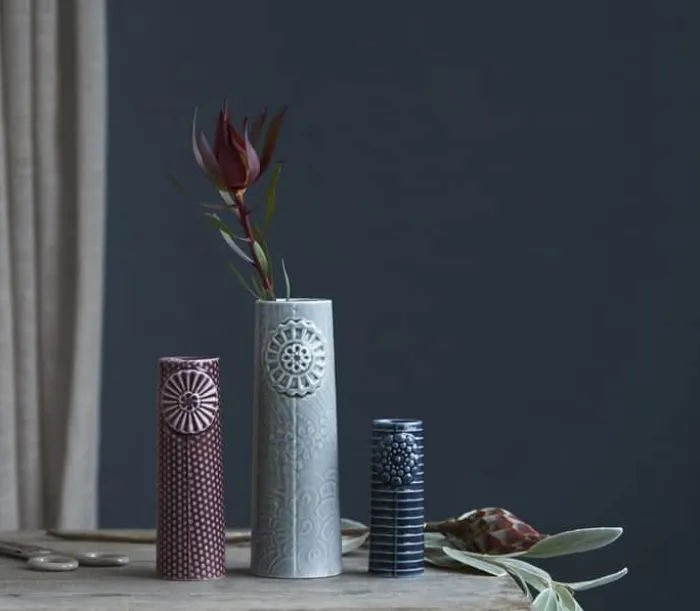 Dottir Pipanella Flock Vase - 3 stk. Porcelæn - Blueberry cake