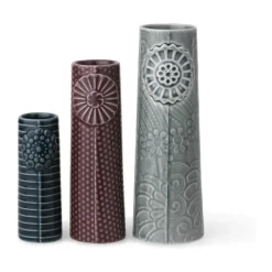 Dottir Pipanella Flock Vase - 3 stk. Porcelæn - Blueberry cake