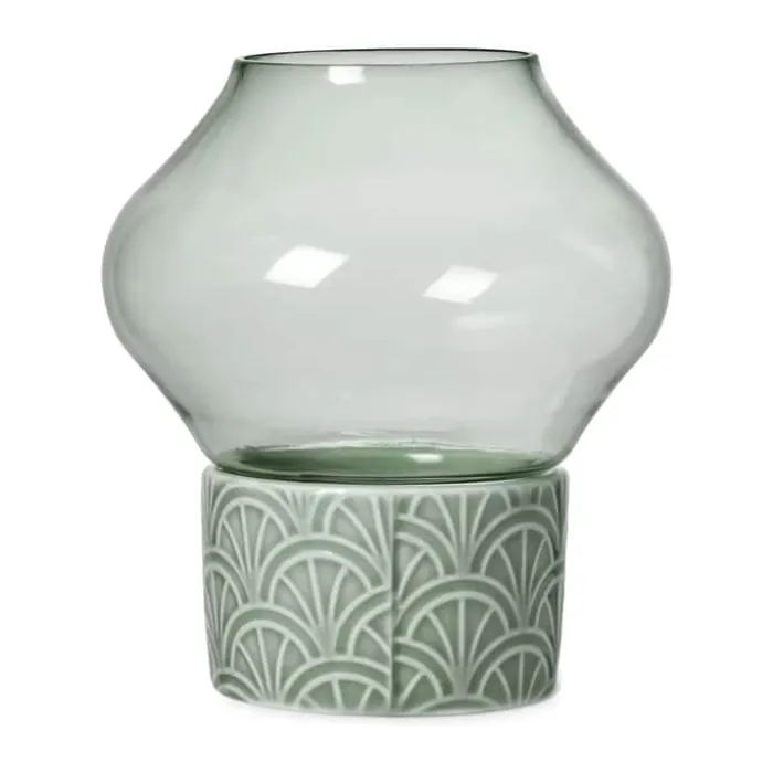 Dottir Pipanella Hurricane Fyrfadsstage Ø 8,8 x H 10 cm - Porcelæn - Peacock