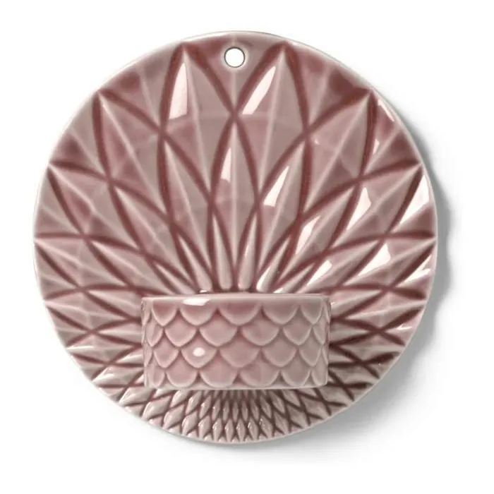 Dottir Pipanella Væghængt Fyrfadsstage H 11,5 cm - Porcelæn - Durty rose