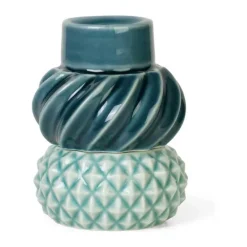 Dottir Samsurium Stabelbar Lysestage - 2 dele Ø 6,8 cm - Porcelæn - Blå