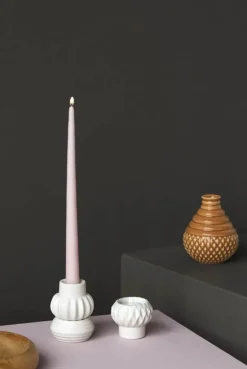 Dottir Samsurium Stabelbar Lysestage - 3 dele Ø 6,8 cm - Porcelæn - Hvid