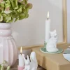 Dottir Sweet Stories Ræv Lysestage H 9,5 cm - Porcelæn - Hvid/spruce