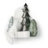 Dottir Winter Stories Fox Wall Votive Væghængt Lysestage H 13 cm - Porcelæn - White/green