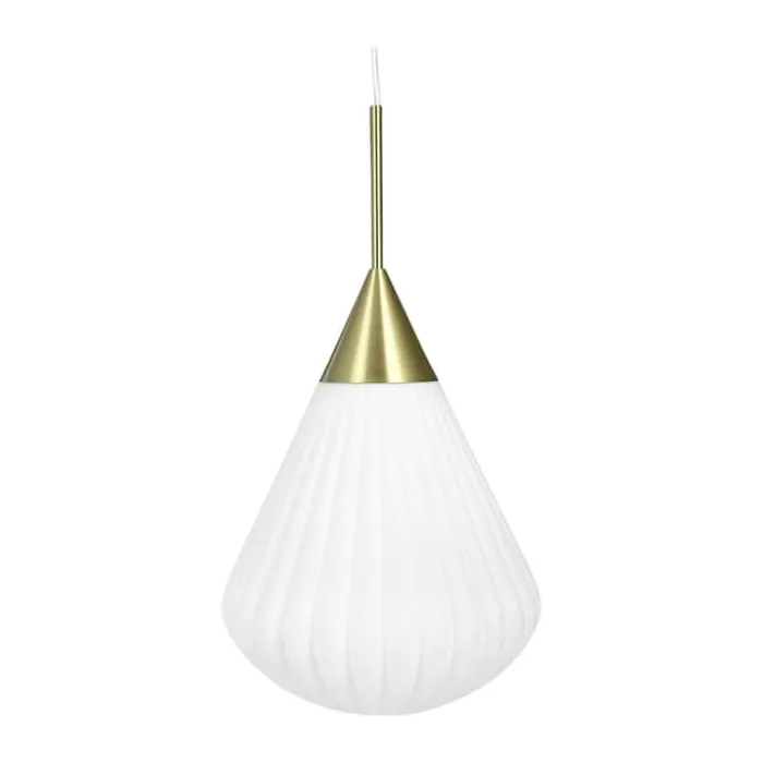 Dyberg Larsen Ballon Pendel Ø 33 x H 58 cm - Glas/metal - Opal/messing