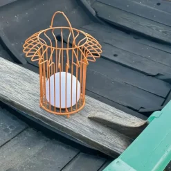 Dyberg Larsen Basket Udendørs Lanterne H 34 cm - Metal/polyethylen - Terrakotta