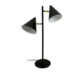 Dyberg Larsen French collection Rouen Bordlampe Ø 40 x H 64 cm - Inkl. 2 skærme - Sort