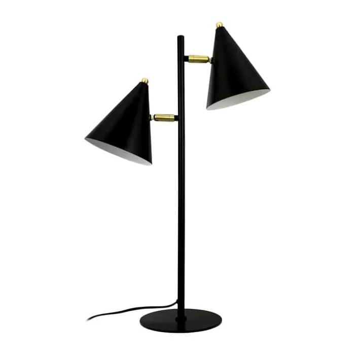 Dyberg Larsen French collection Rouen Bordlampe Ø 40 x H 64 cm - Inkl. 2 skærme - Sort