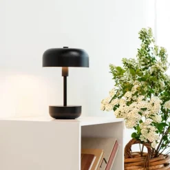 Dyberg Larsen Haipot Genopladelig Bordlampe H 25,7 - Metal - Sort