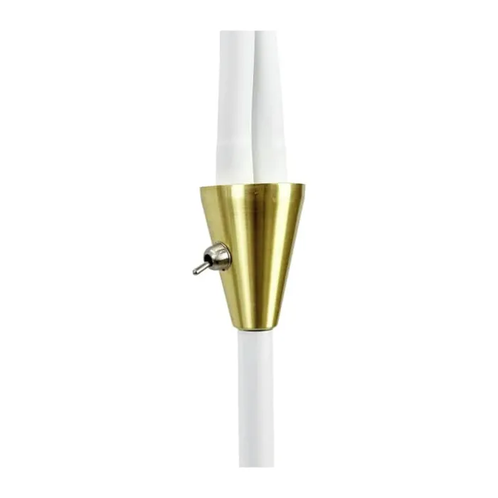 Dyberg Larsen Lilje Gulvlampe H 135 cm - Metal - Hvid/messing