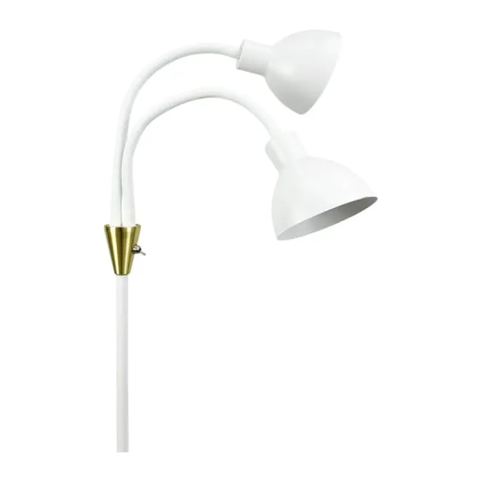 Dyberg Larsen Lilje Gulvlampe H 135 cm - Metal - Hvid/messing